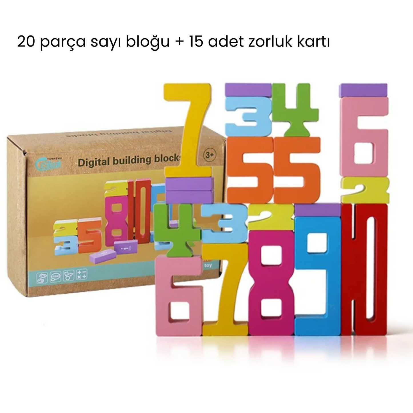 Ahşap, eğitici sayı blokları