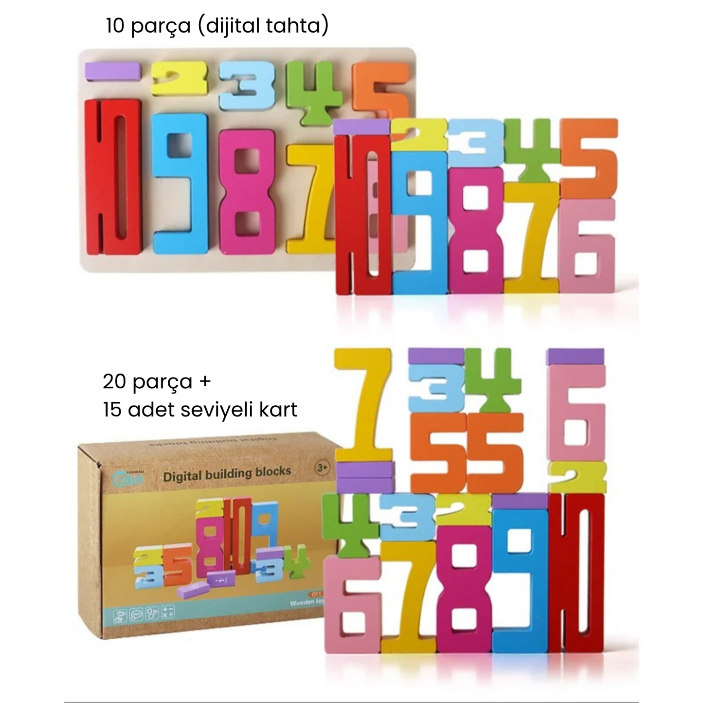 Ahşap, eğitici sayı blokları